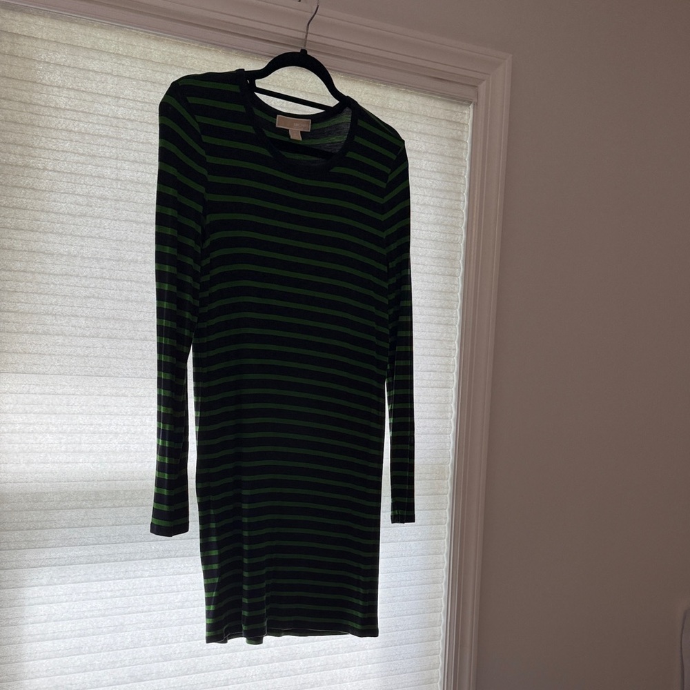 Michaels Black and Green Striped Top